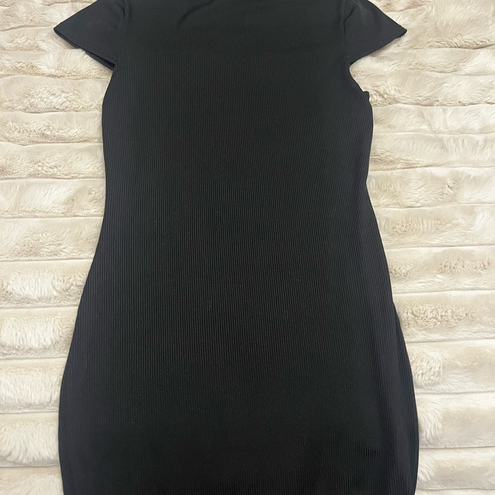 PrettyLittleThing Black Dress with Cap Sleeves